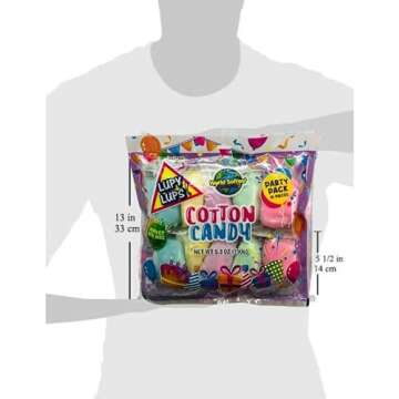 Lupy Lups! Cotton Candy Party Pack – 0.5 oz Each, Individually Wrapped Small bags – Perfect for Stockings, Treats, Party Favors, Buffet Tables, and Piñatas