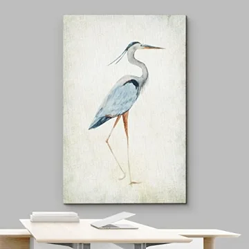 wall26 Heron Bird Canvas Art 16x24 Ready to Hang