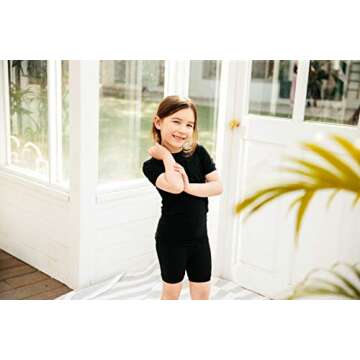 Vaenait Kids Short Summer Sleepwear Pajamas Pjs 4pcs Set Colorful Black+Grey L