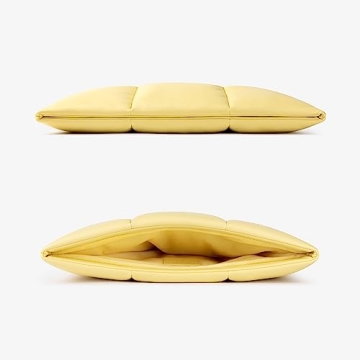 Comfyable Puffy Laptop Sleeve 13 Inch 14 Inch, Quilted Puffer Laptop Carrying Case, Pillow Case Compatible for MacBook Air M3 2024 M2 M1, MacBook Pro M4 Pro/Max, 13 in 14 in Cover, Yellow