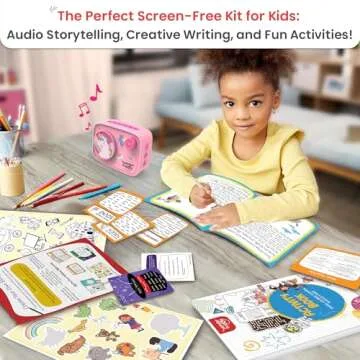 WonderBuddy Kids Screen-Free Audio Player, 500+ Preloaded Stories & Rhymes with Storybook DIY Art Kit, Voice Recorder, Content Upgrade, Bluetooth, Christmas Birthday Gift for Girls 3+ Years- Unicorn