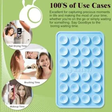 Anteel MAX Silicone Suction Phone Case Adhesive Mount, Upgraded Super Strong Grip, Durable, Easy to Use, Hands-Free Sticky Phone Holder for Selfies, Tiktok Videos, 2.56"x3.94" (Translucent)