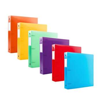 Filexec 1" Frosted Ring Binder Set of 6 - Bright Colors for Every Need!