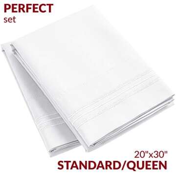 Mellanni Pillow Cases - Luxury, Extra Soft, Cooling Pillow Covers - 2 PC Iconic Collection Pillowcas...