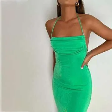Argeousgor Sexy Spaghetti Strap Backless Maxi Dress