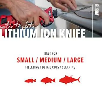 BUBBA Li-Ion Cordless Electric Fillet Knife with Non-Slip Grip Handle, 4 Ti-Nitride S.S. Coated Non-Stick Reciprocating Blades, Charger and Case for Fishing