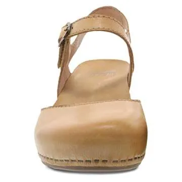 Dansko Tiffani Wedge Sandal for Women - Cushioned, Contoured Footbed for All-Day Comfort and Support Tan Sandals 7.5-8 M US