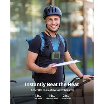 Yeedie Portable Waist Fan with 23H Working Time, Strong Airflow, 3 Speed, Personal Cool Clip Fan Und...