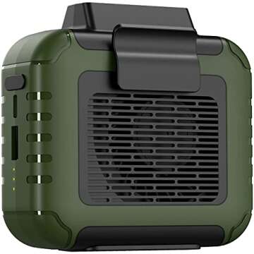 Yeedie Portable Waist Fan with 23H Working Time, Strong Airflow, 3 Speed, Personal Cool Clip Fan Under Shirt, Hand Free Wearable Belt Fan for Outdoor Working Hiking Fishing Jobsite Farm