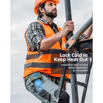 Yeedie Portable Waist Fan with 23H Working Time, Strong Airflow, 3 Speed, Personal Cool Clip Fan Under Shirt, Hand Free Wearable Belt Fan for Outdoor Working Hiking Fishing Jobsite Farm