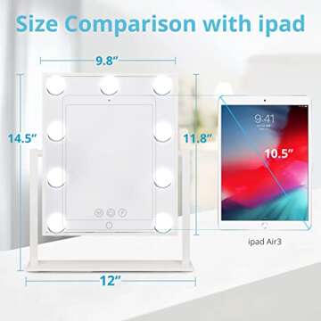 Fabuday Lighted Vanity Makeup Mirror with 9 LED Bulbs