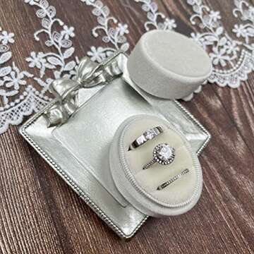 Elegant Oval Velvet Ring Box for Wedding Ceremony