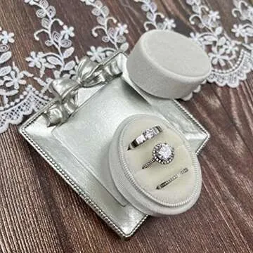 Elegant Oval Velvet Ring Box for Wedding Ceremony