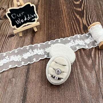 Elegant Oval Velvet Ring Box for Wedding Ceremony