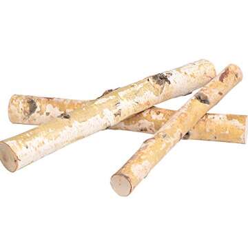 Kingcraft 6 Pack Small Birch Logs for Fireplace Unfinished Wood Crafts DIY Home Decorative Burning(L...