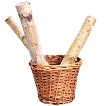 Kingcraft 6 Pack Small Birch Logs for Fireplace Unfinished Wood Crafts DIY Home Decorative Burning(Logs:1.6"-2.4" Dia. x 16" Long)