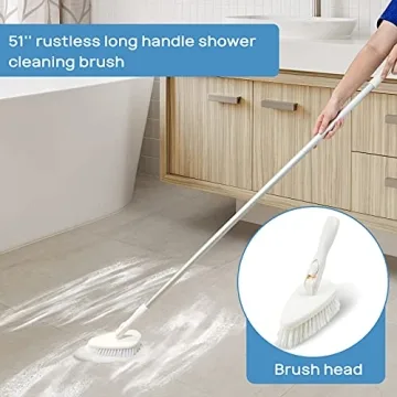 51" Adjustable Shower Scrubber Brush with Swivel Head