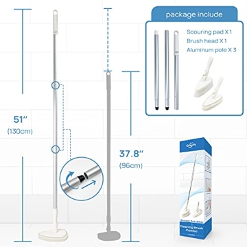 51" Adjustable Shower Scrubber Brush with Swivel Head