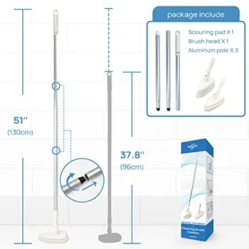 51" Adjustable Shower Scrubber Brush with Swivel Head
