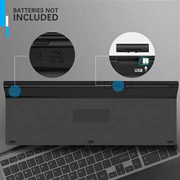 JOYACCESS Slim Wireless Keyboard - Compact & Quiet