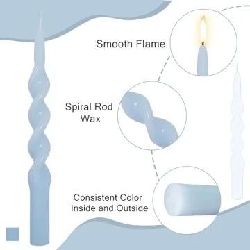 Elegant Twisted Blue Spiral Candlesticks for Home Decor