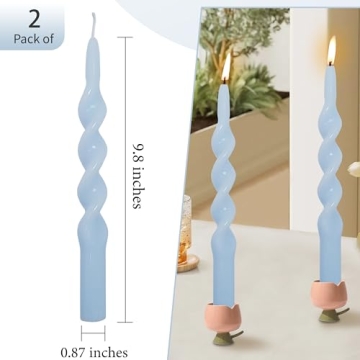 Elegant Twisted Blue Spiral Candlesticks for Home Decor