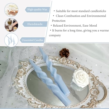 Elegant Twisted Blue Spiral Candlesticks for Home Decor