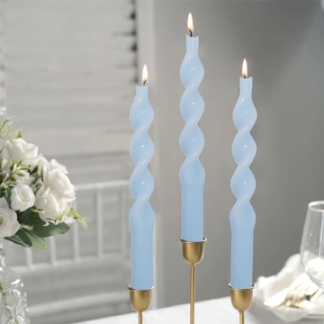 Elegant Twisted Blue Spiral Candlesticks for Home Decor