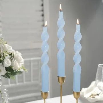 Elegant Twisted Blue Spiral Candlesticks for Home Decor
