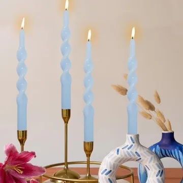 Elegant Twisted Blue Spiral Candlesticks for Home Decor