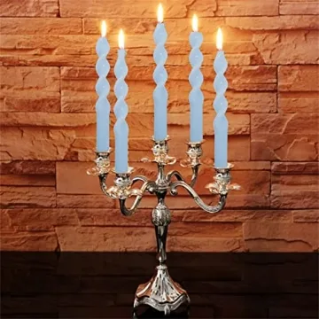 Elegant Twisted Blue Spiral Candlesticks for Home Decor