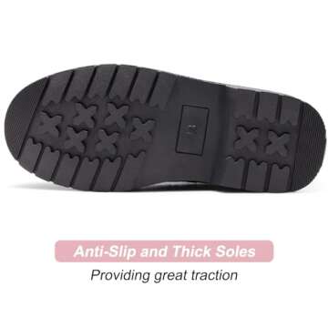 Dodow Girls Ankle Boots Glitter Combat Booties Zipper Lace Up Winter Dress Boots for Little Kid Big Kid,Pink Size 11