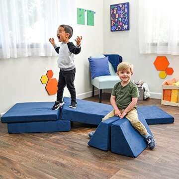 Children's Factory The Whatsit Kids Couch: Fun Convertible Sofa or Chairs