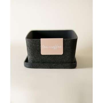 SortJoy Bin Labels Clip On Set of 3 for Pantry Organization, Storage Bin and Basket Labels - Small Chalk Labels for Baskets - Modern Stone Oatmeal Bin Clip Labels for Baskets and Bins