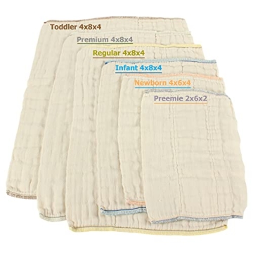 OsoCozy Unbleached Prefold Cloth Diapers - Soft & Eco-Friendly