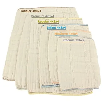 OsoCozy Unbleached Prefold Cloth Diapers - Soft & Eco-Friendly