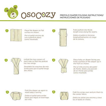 OsoCozy Unbleached Prefold Cloth Diapers - Soft & Eco-Friendly