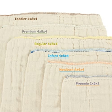 OsoCozy Unbleached Prefold Cloth Diapers - Soft & Eco-Friendly