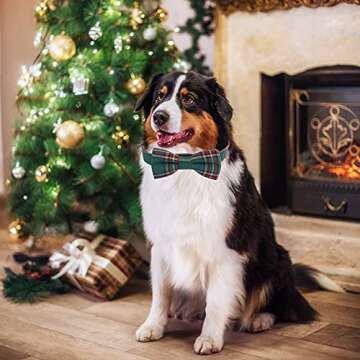Stylish Adjustable Christmas Dog Collar with Bowtie