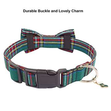 Stylish Adjustable Christmas Dog Collar with Bowtie