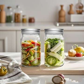 Ltzmcmy Mason Jars 32 oz,12 Pack Quart Mason Jars Wide Mouth With Lids,32oz Glass Canning Jars for Centerpieces,Food Storage,Meal Prep,Overnight Oats,Fermenting