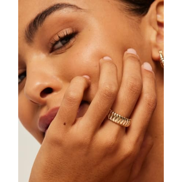 PAVOI Chunky Gold Plated Statement Ring for Women