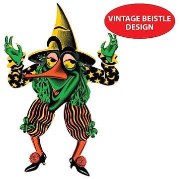 Beistle Vintage Halloween Jointed Witch Goblin Cut Outs