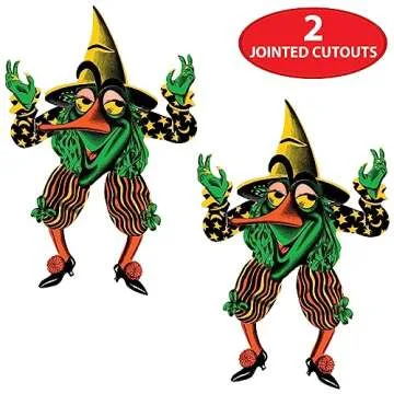 Beistle Vintage Halloween Jointed Witch Goblin Cut Outs