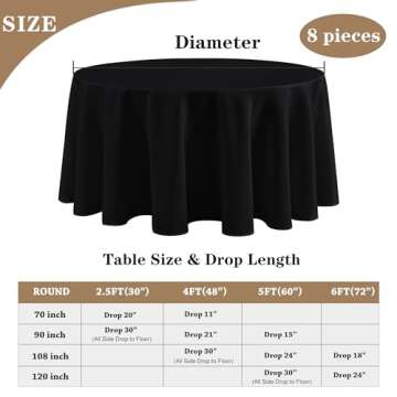 Fitable Black Table Cloths - Stain Resistant Table Covers
