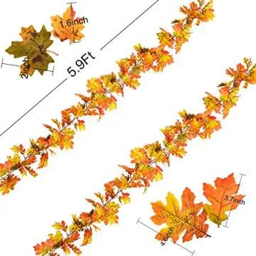 DearHouse Maple Leaf Garland 5.9Ft Autumn Hanging Decor
