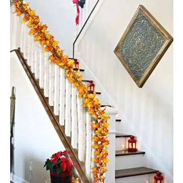 DearHouse Maple Leaf Garland 5.9Ft Autumn Hanging Decor
