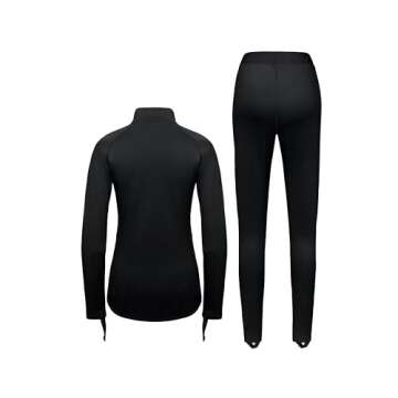 Dasawamedh Women's Fleece Thermal Underwear Set - Lightweight Warm Base Layers Long Johns