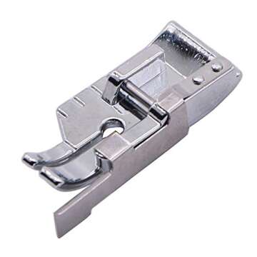 1/4'' (Quarter Inch) Quilting Patchwork Sewing Machine Presser Foot with Edge Guide for All Low Shank Snap-On Singer, Brother, Babylock, Euro-Pro, Janome, Juki, Kenmore, New Home, White, Simplicity