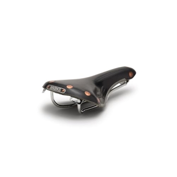 Brooks England Swift Black Racing Saddle - Hand-Hammered Copper Rivets